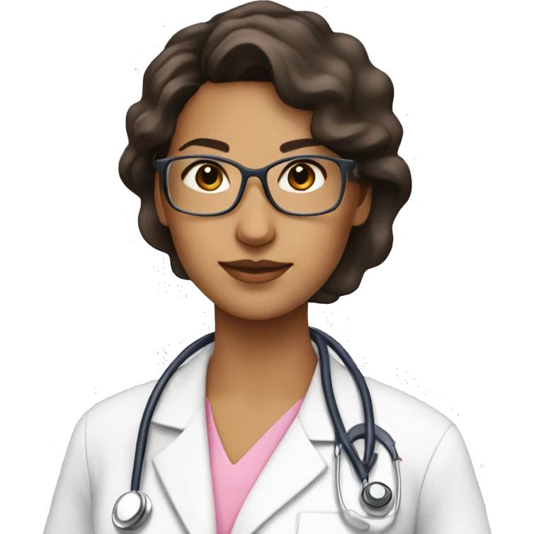 Woman doctor latina scrub pink emoji