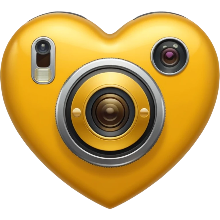 yellow heart with a camera emoji