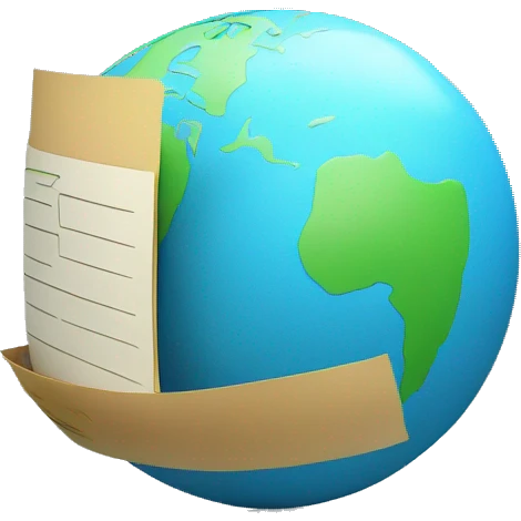 file in 3d which has globe image backgrounded emoji