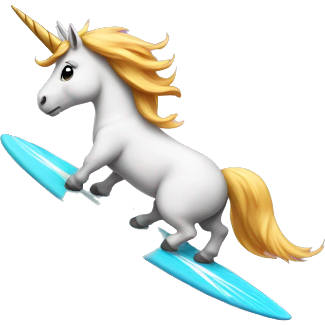 unicorn riding a surfboard emoji