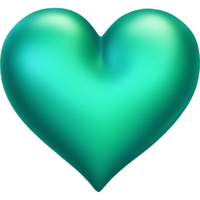Teal and green satin heart  emoji