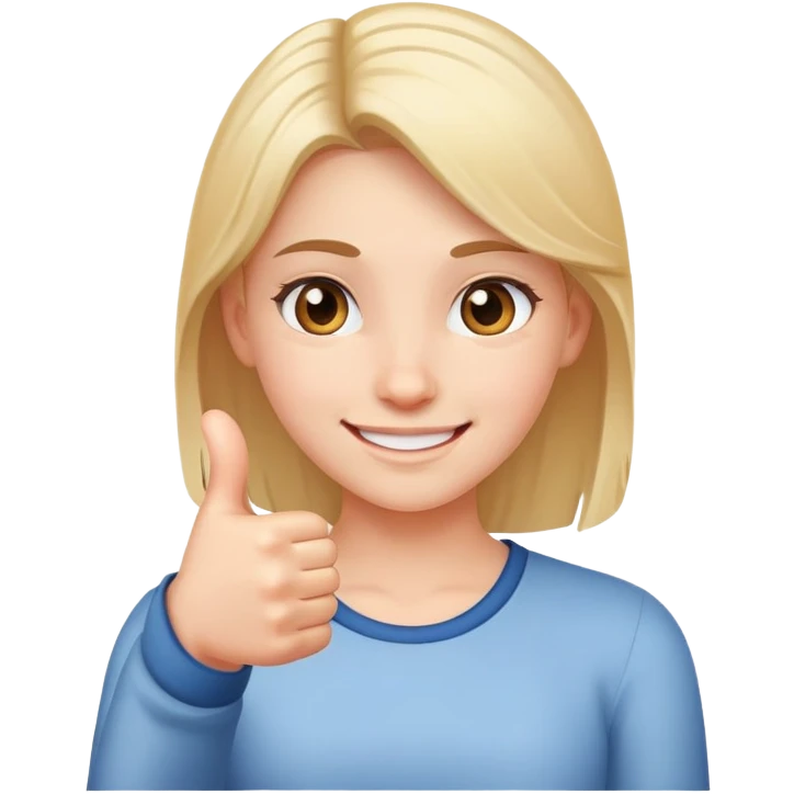 Nervous smile thumbs up girl  emoji
