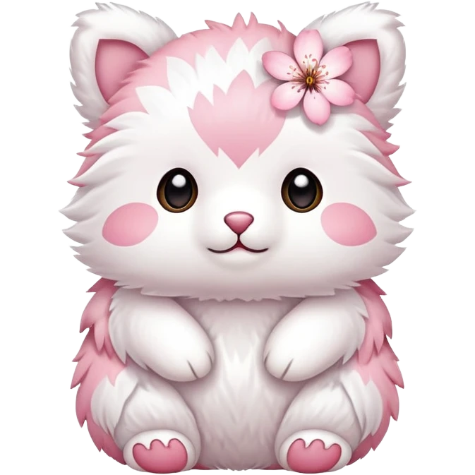 Cute Pastel pink and white Cherry Blossom Sakura Animal emoji