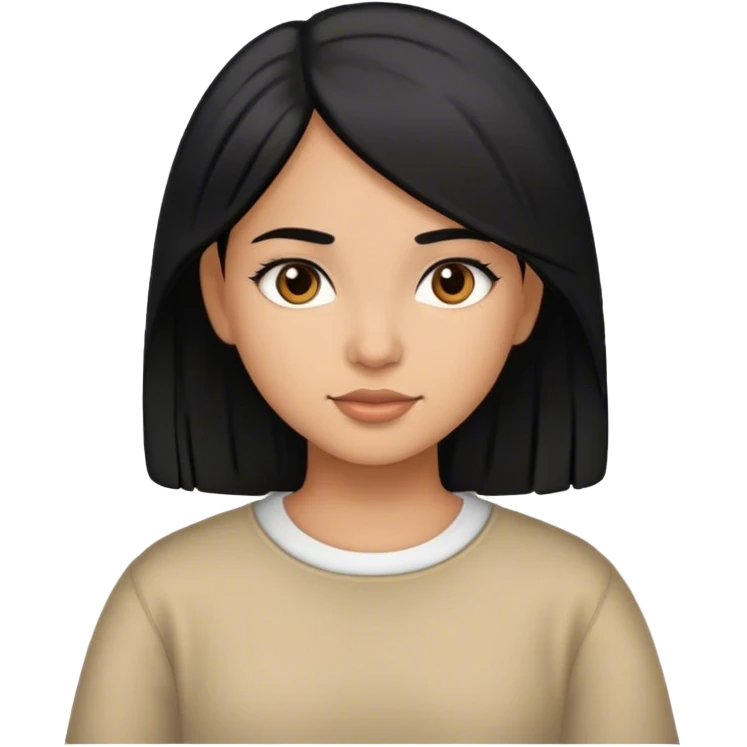 Hispanic girl with straight black hair emoji