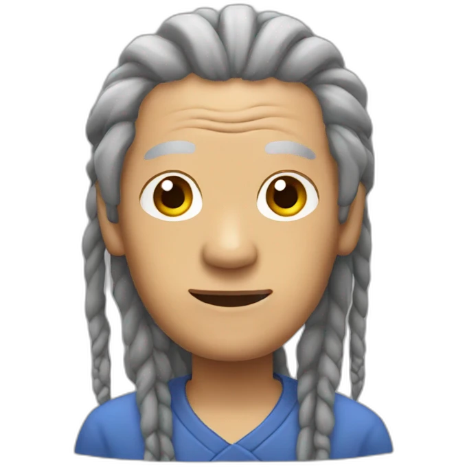Asian grandad with dreadlocks  emoji