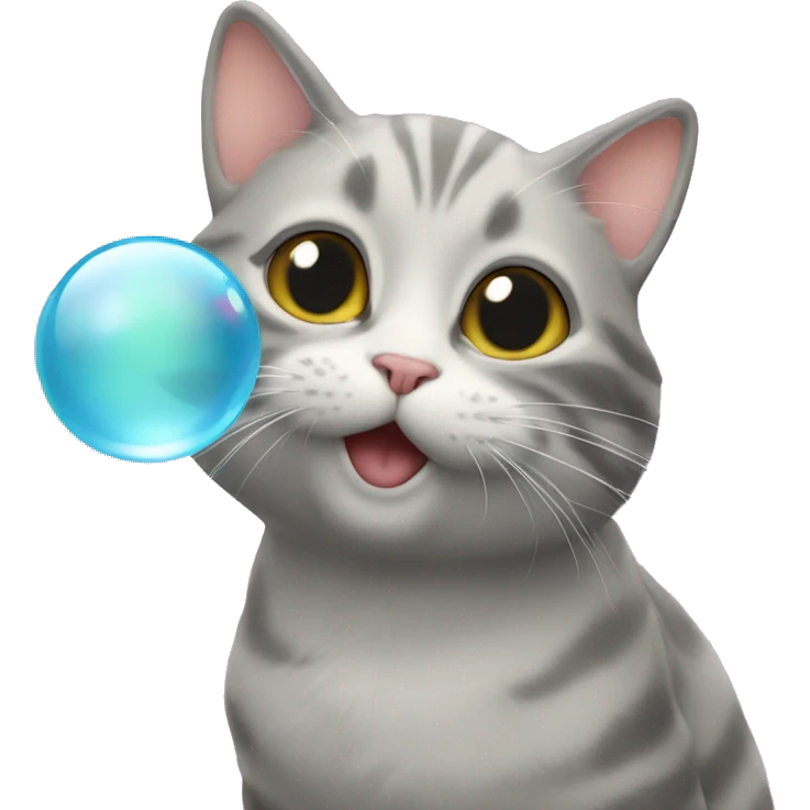 Cat blowing bubbles emoji