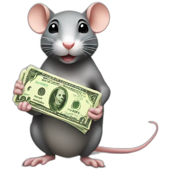 rat holding money emoji