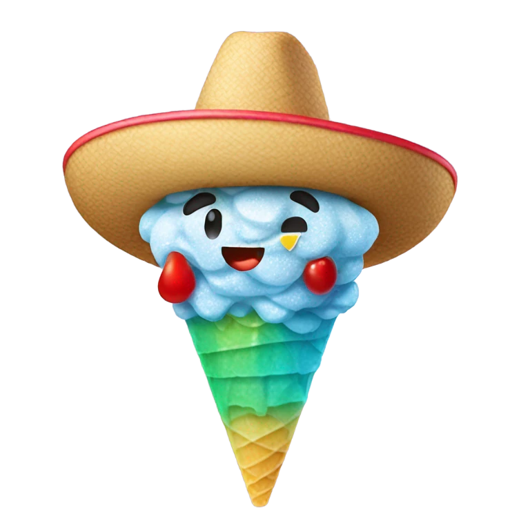 Shaved ice character with a Mexican sombrero  emoji