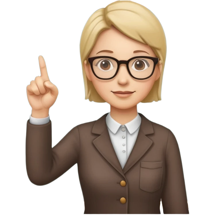 Teacher with glasses pointing at a chalkboard emoji