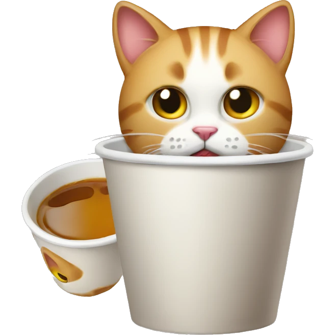 cat with double cup emoji