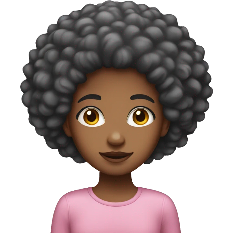 Girl with afro pink hair emoji