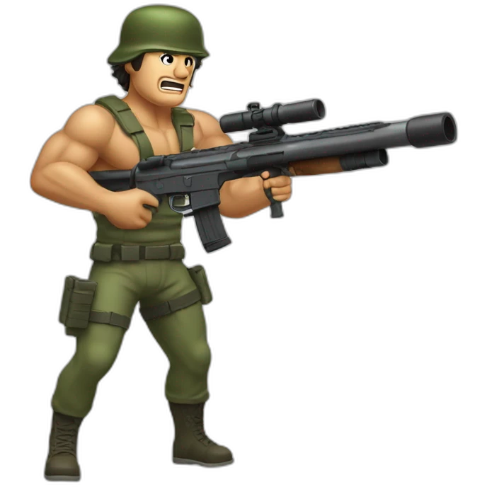 rambo shooting computer with bazooka emoji