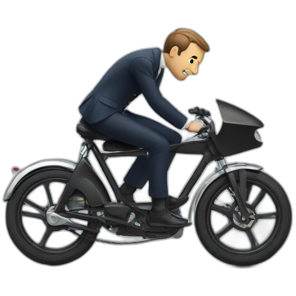 macron in bike emoji
