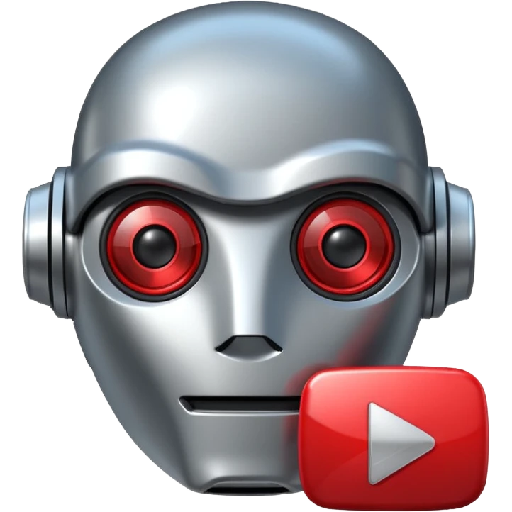 robot head next to a video play button emoji