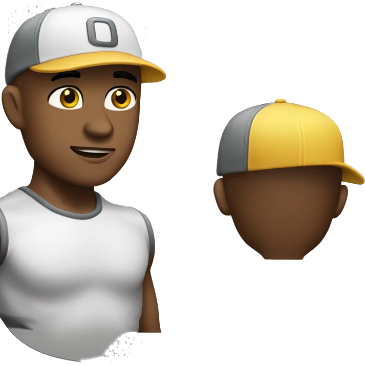 buff man outdoors with baseball cap emoji