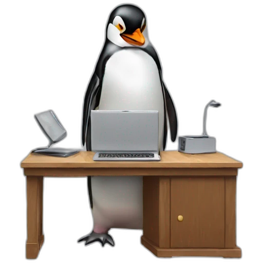 a penguin destroys his computer emoji