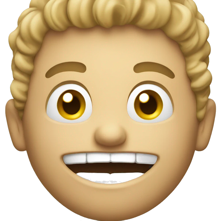 Guy head in toilet with huge smile emoji