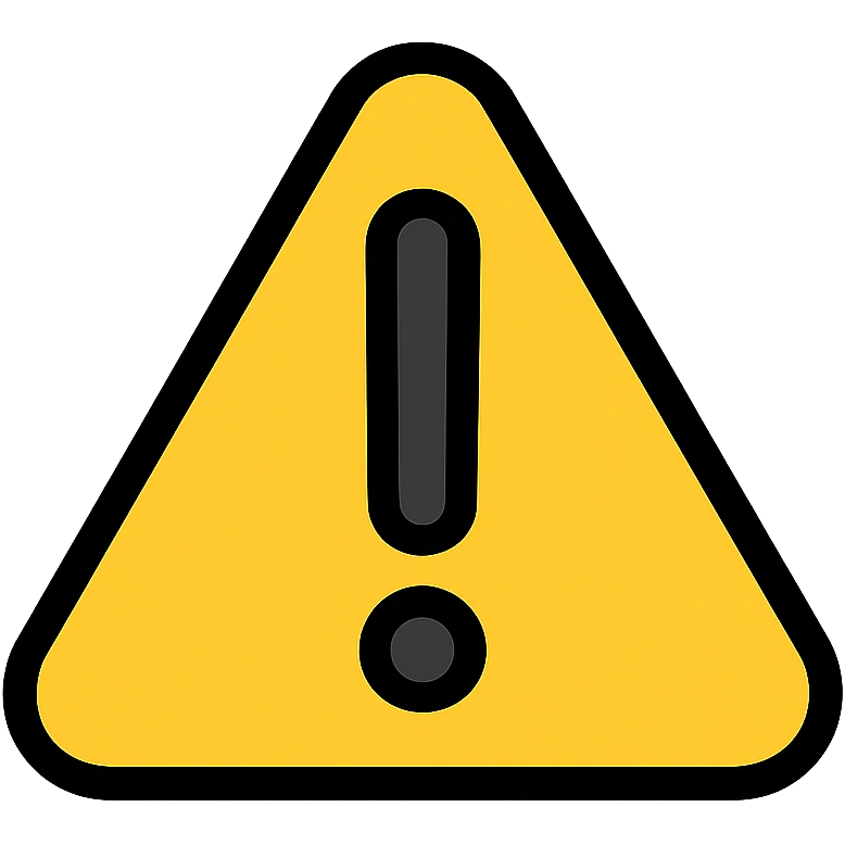 warning icon with exclamation mark with a bold border, minimal and clear, color outline style emoji