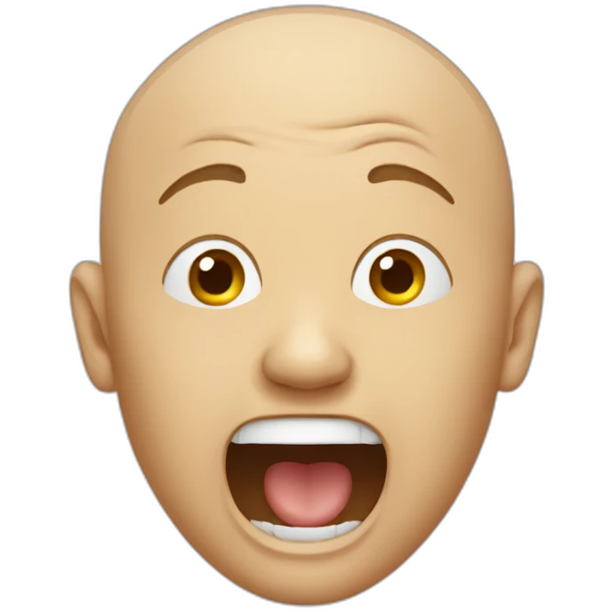 bald man screaming emoji