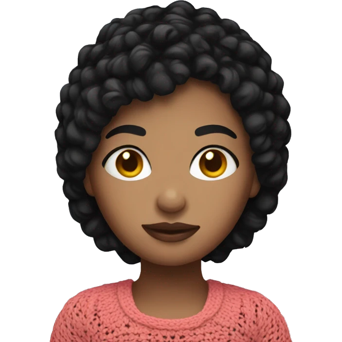 Dark short hair girl with crochet  emoji