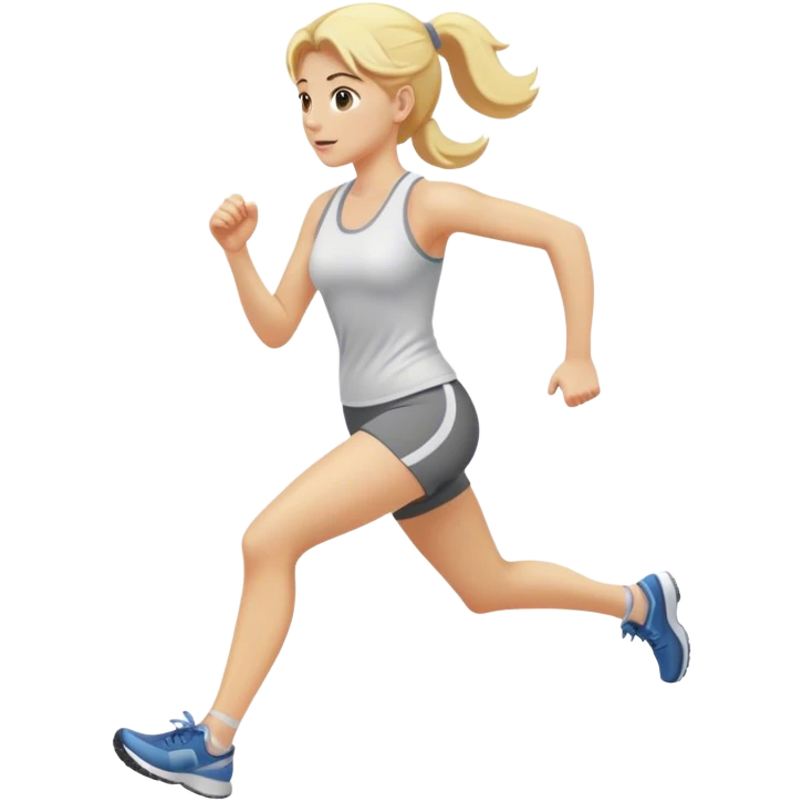 White Jogging woman with blonde hair  emoji
