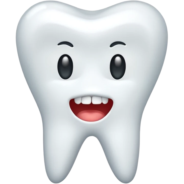 realistic tooth with no emoji like eyes and mouth emoji