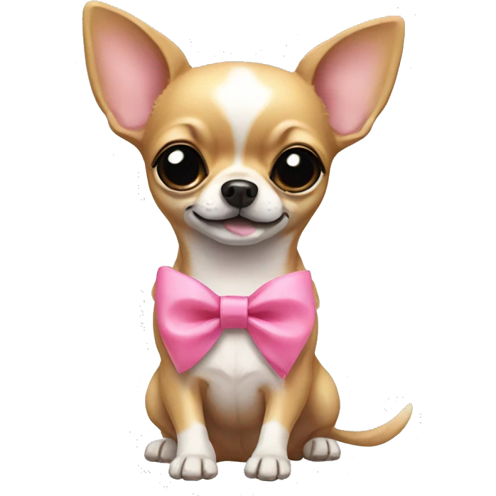 Chihuahua with a pink bow emoji