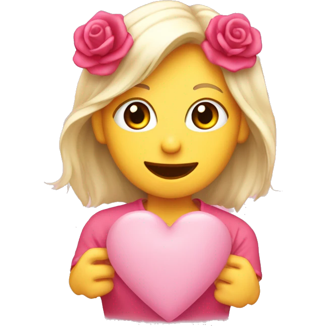 Emoji de carita enamorada con corazón rosado emoji
