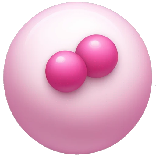 Cilidrinc white skin object, with 2 balls with the same color and pink on the top of the cilindr  emoji