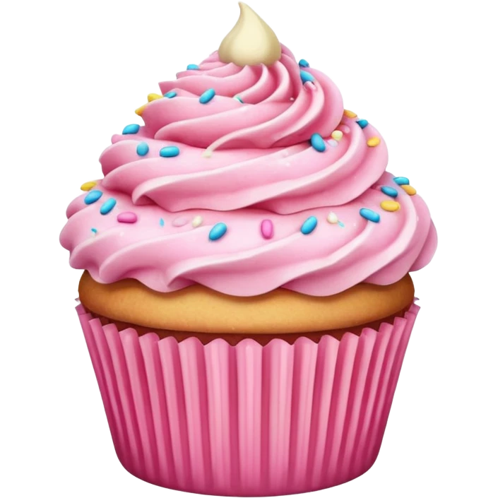 Cupcake with pink icing emoji