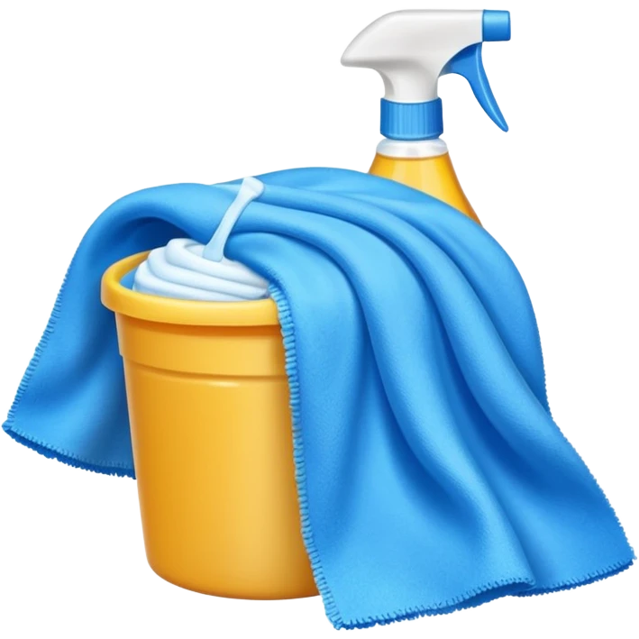 cleaning product and rag emoji