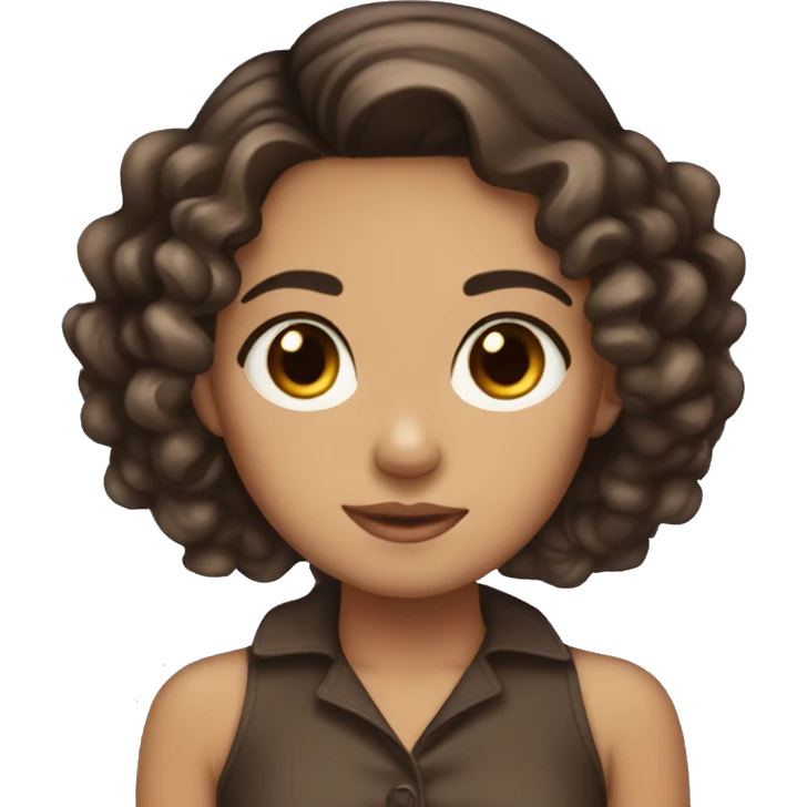 light skin light eyes dark brown hair bow in hair emoji