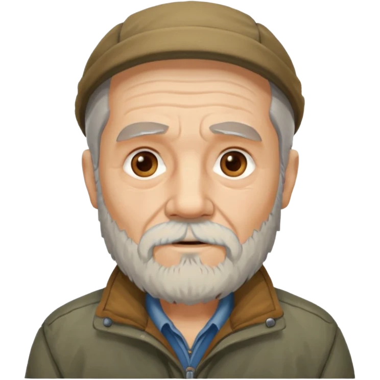 bearded elderly with old jacket emoji