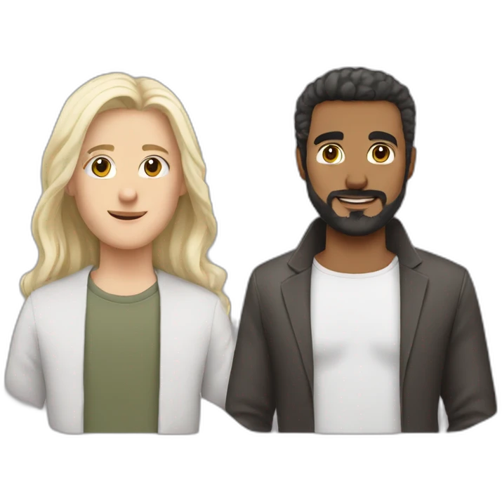 three dads, one white blond hair, one white brown hair, one middle eastern black hair emoji