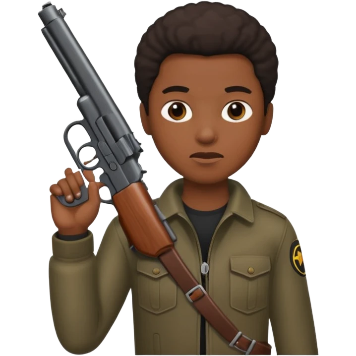 Black person with gun emoji