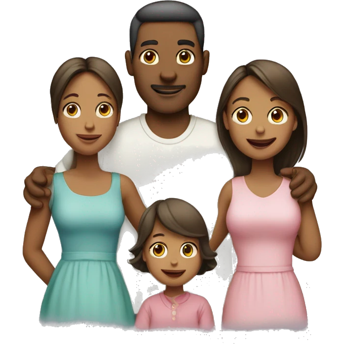 Husband, wife, two daughters and one baby boy emoji