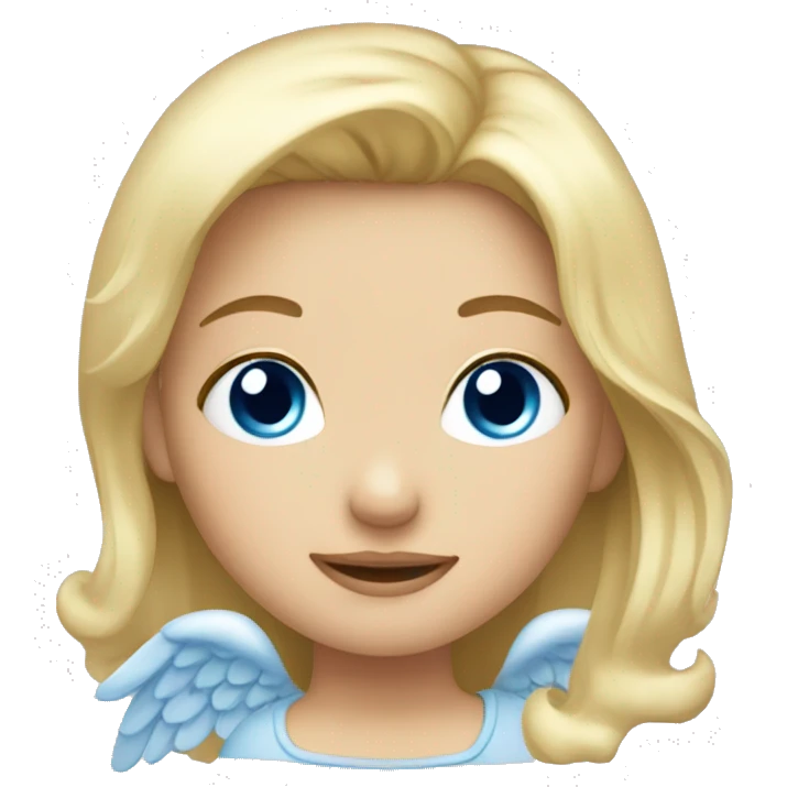 blonde hair blue eyed girl angel emoji