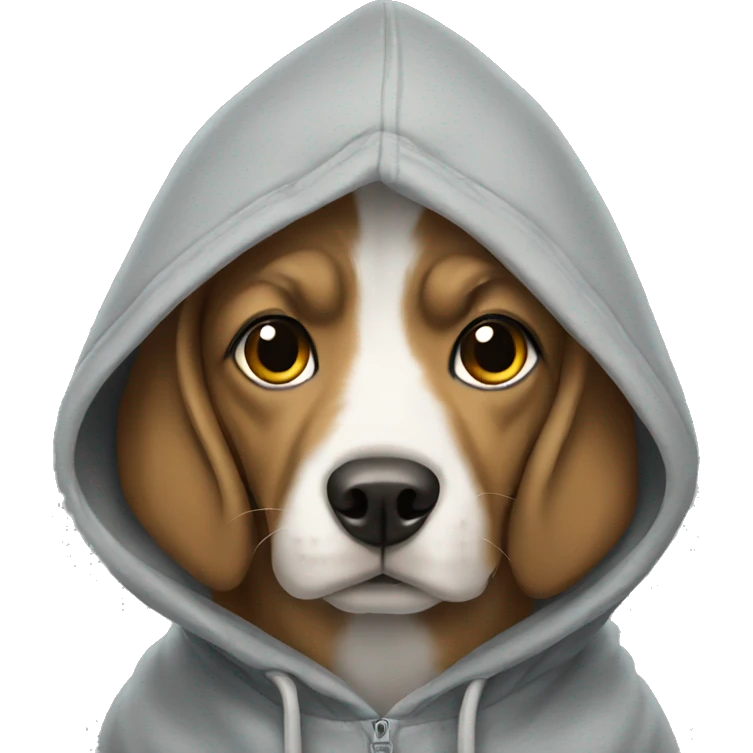 Dog wearing hoodie emoji