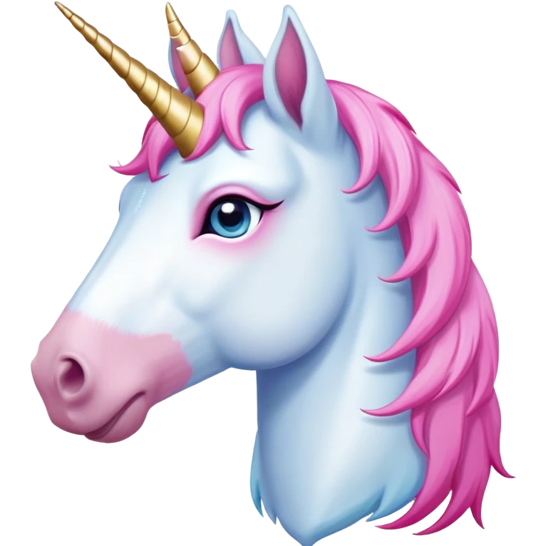 head of an anthropomorphised female unicorn horse, standard pose emoji