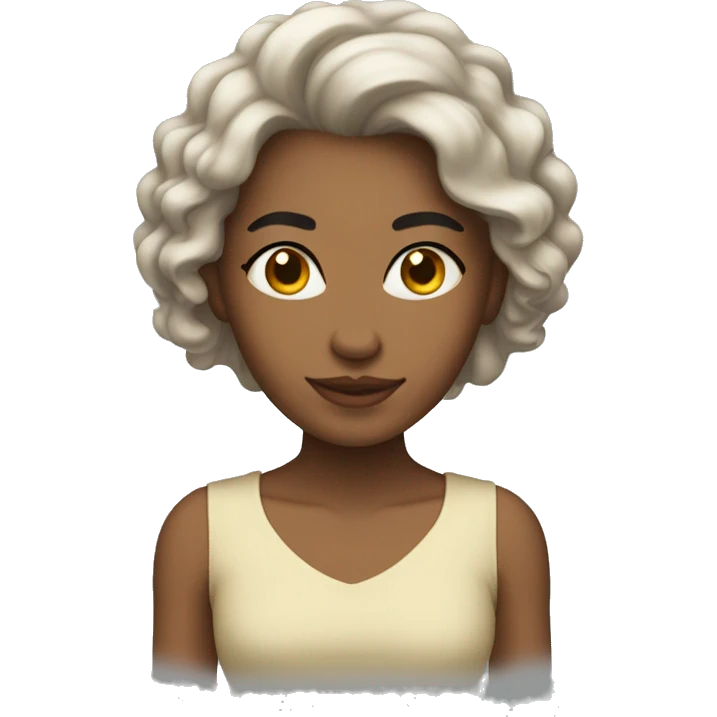 Mulher de cabelo liso e claro emoji
