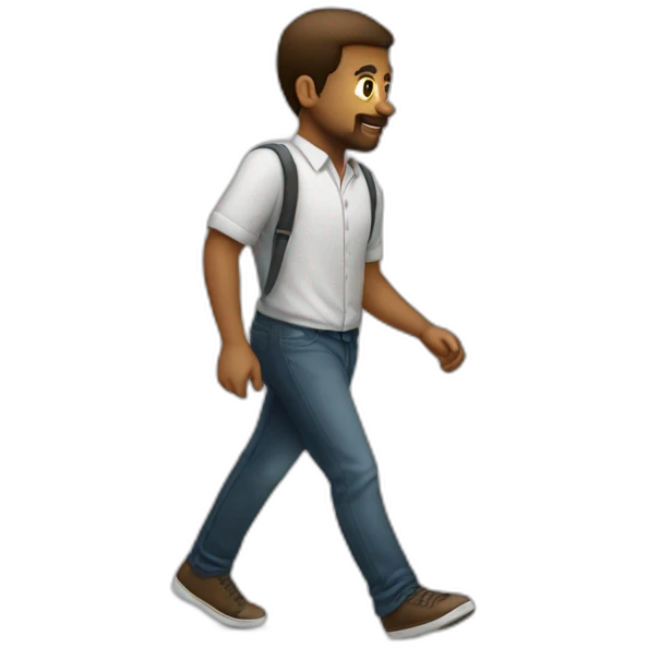 Emmanuel Marcon walking sneaky emoji