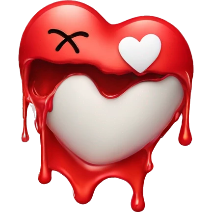 A melting red heart with kiss 💋 emoji emoji