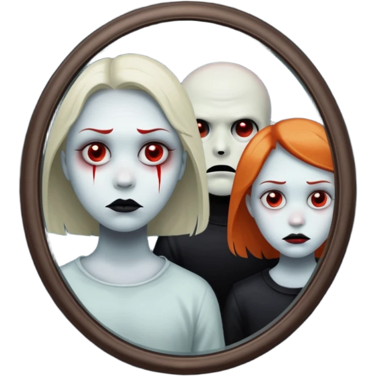 Spooky killer on mirror behind person emoji