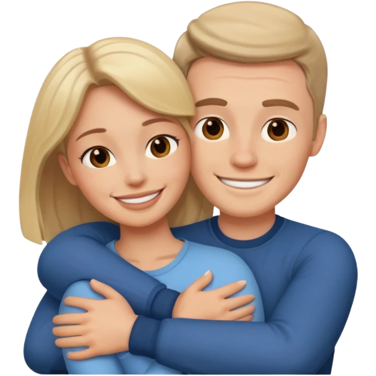 White man hugging woman emoji