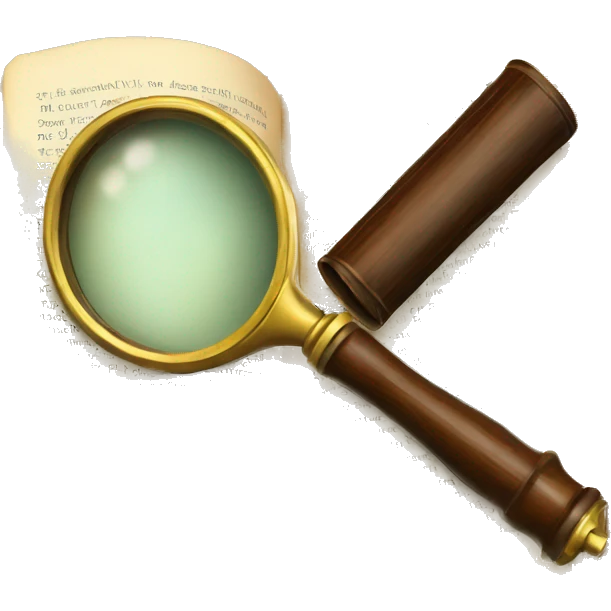 vintage open book with magnifying glass emoji