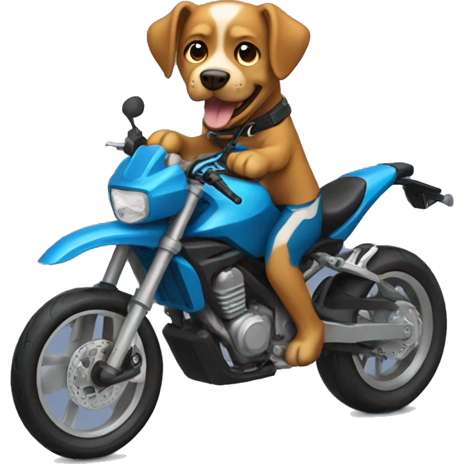 Dog ridinf sport bike  emoji