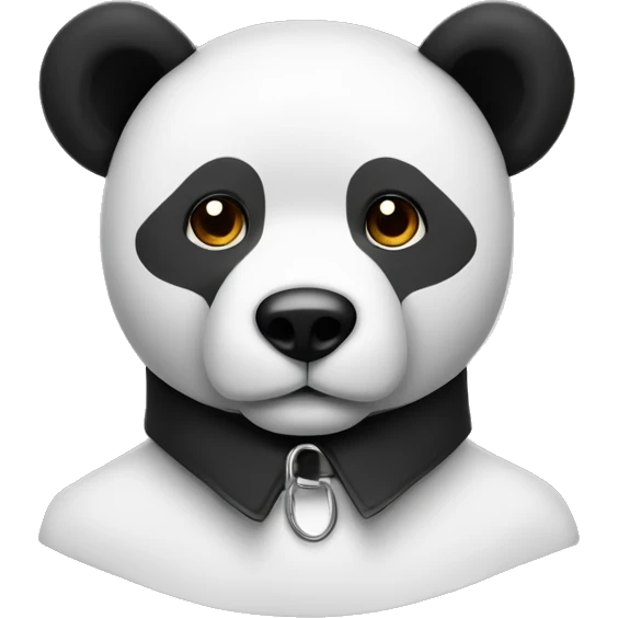 Oso con lazo negro en el cuello tipo collar emoji