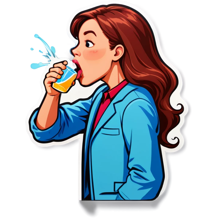 Spitting drink into mouth emoji
