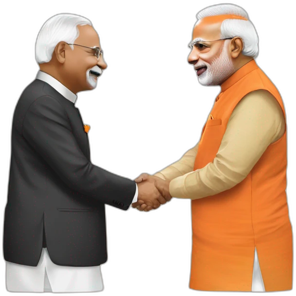 narendra modi and yogi adityanath handshake emoji