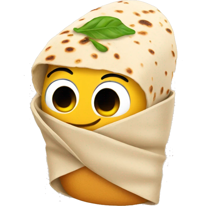 Burrito wearing a beanie emoji